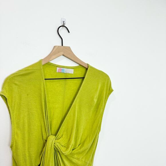 Free People Marina Maxi Dress in Citron Silk Green size Small - Picture 5 of 10